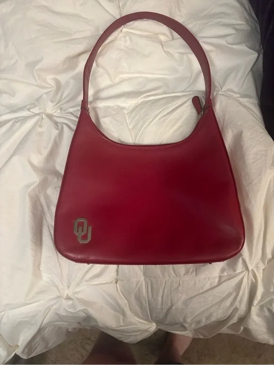 Crimson Shoulder Bag with Team Crest