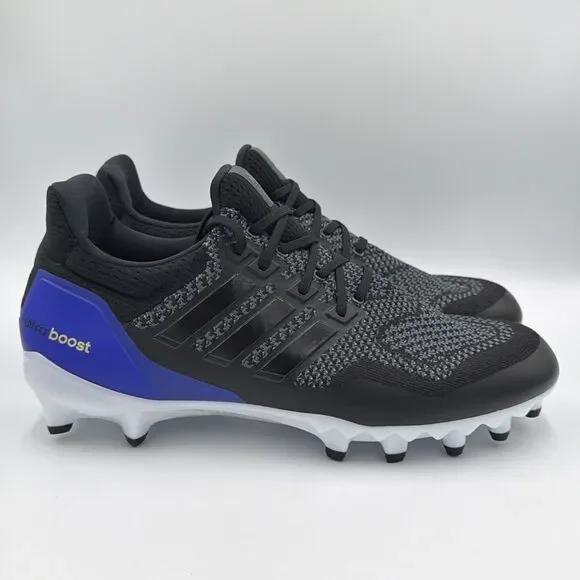 adidas Ultraboost Boost Football Cleats Mens Black Sneakers Athletic Shoes Sz 10
