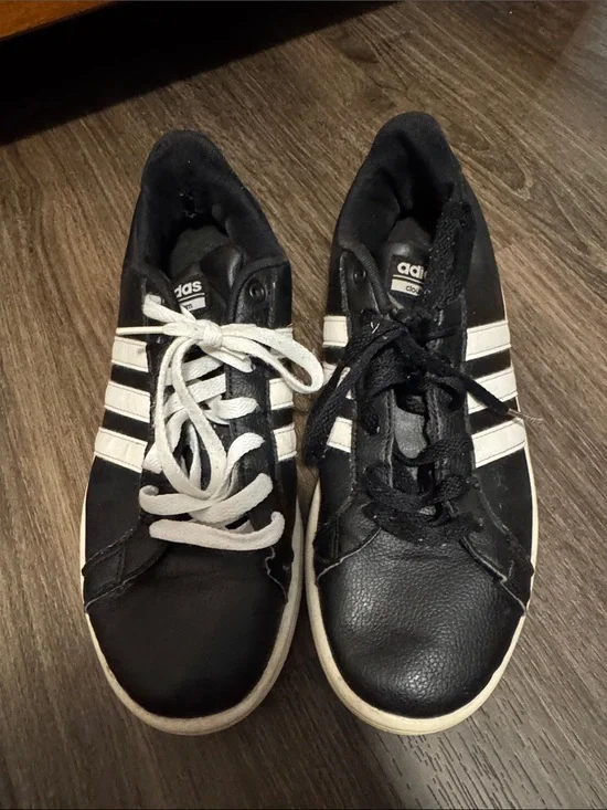 adidas Black Sneakers with White Stripes