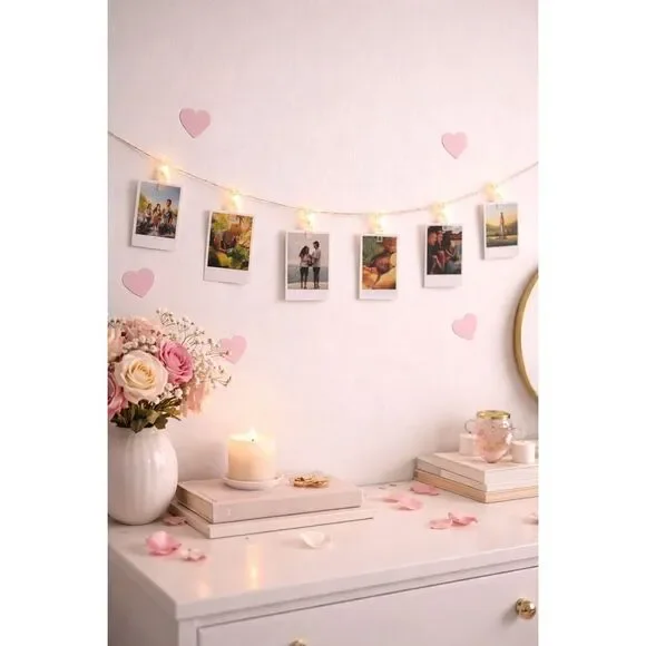 LED Photo Clip String Lights, 10 Warm White Clips, 3.9 ft, Battery Powered