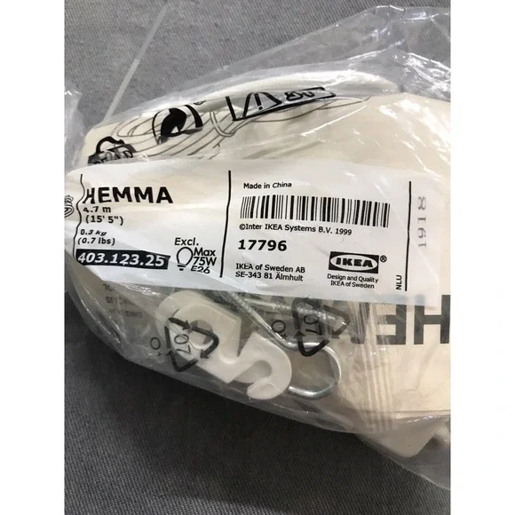 Ikea Hemma Light Cord 4.7 M (15' 5