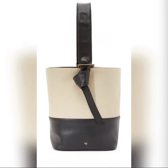vasic anthropologie canvas Boulder bag beige black