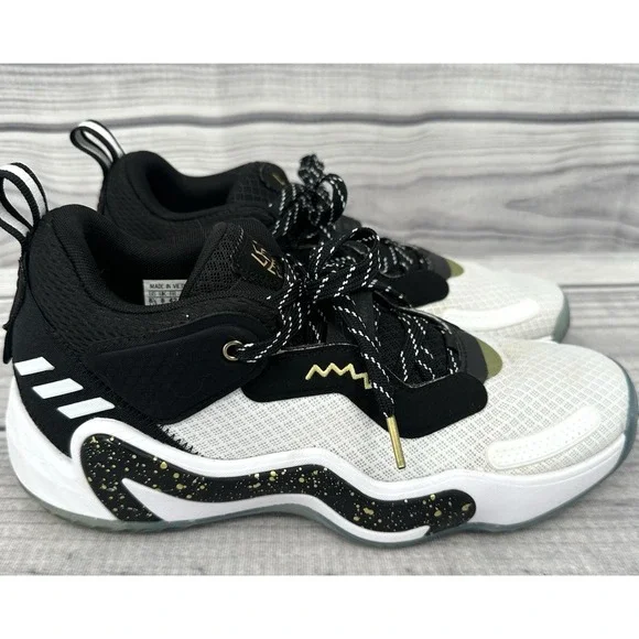 ADIDAS D.O.N. ISSUE #3 GOLD METAL BASKETBALL SHOES - WHITE‎ BLACK GOLD - MEN 8.5