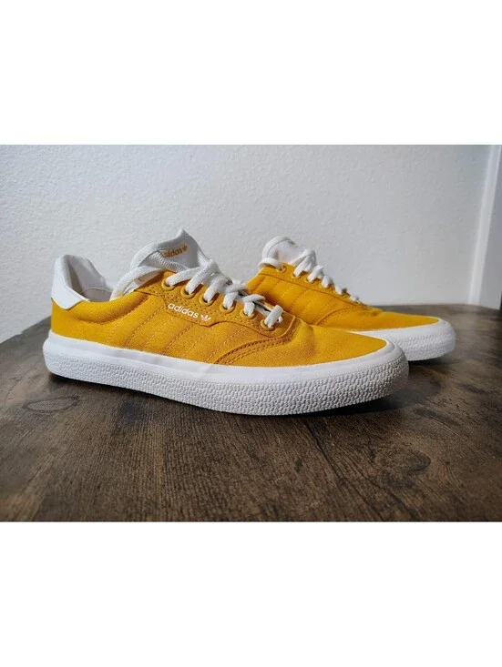 Adidas 3MC Active Gold Yellow Canvas Low Top Skateboarding Shoes M sz 7 W sz 8.5