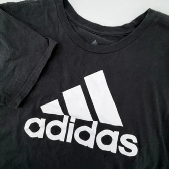 Adidas Amplifier Tee Mens Large Black White Logo Graphic Cotton T-Shirt L
