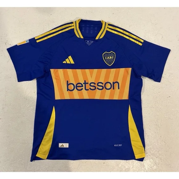 Club Atletico Boca Juniors Adidas 2024 Home Jersey Size Medium Slim Soccer