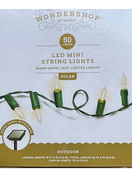 Wondershop Solar LED String Lights - Warm White