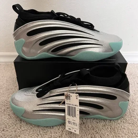 adidas Harden Vol. 9 UNO JS1028 Men Size 10.5 Silver Aqua NWT