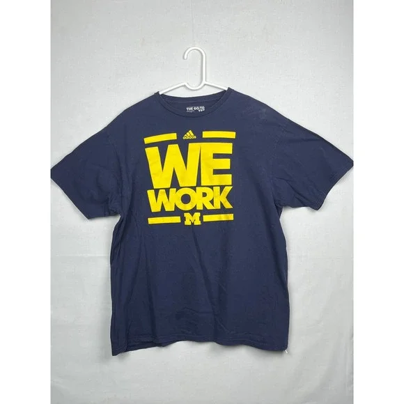 Adidas Michigan Wolverines Men's XL We Work Graphic T-Shirt Navy Blue