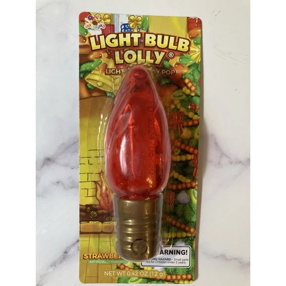Light Bulb Lollipop Christmas Bulb Shape Lights Up Stocking Stuffer