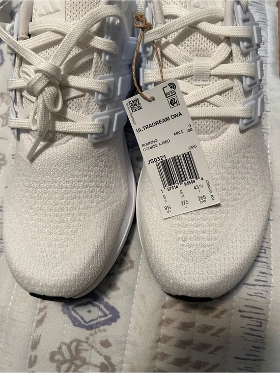 adidas White Knit Athletic Sneakers