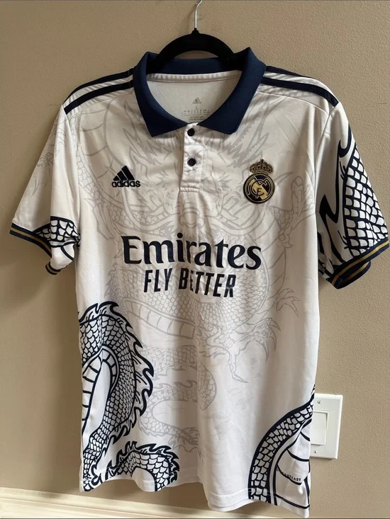 adidas Real Madrid Emirates Dragon Soccer Jersey Large