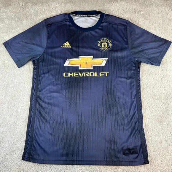Adidas Manchester United Jersey Mens Medium Navy Romelu Lukaku 9 2018-19 Parley