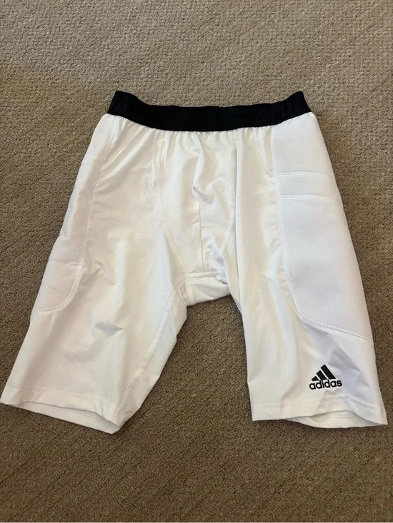 adidas White and Black Compression Football Girdle Shorts