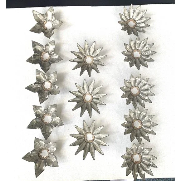 14 Tin Silver Metal Christmas Light Reflectors Appx 2 1/2