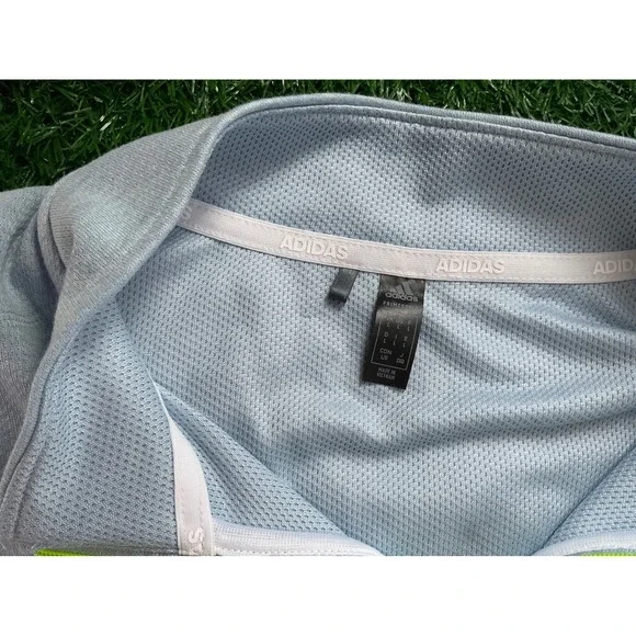 Adidas Primegreen Mens Large Light Blue Quarter Zip Golf Pullover Sweatshirt