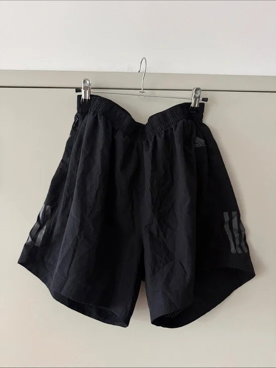 adidas Black Men’s Athletic Training Shorts with Side Stripe