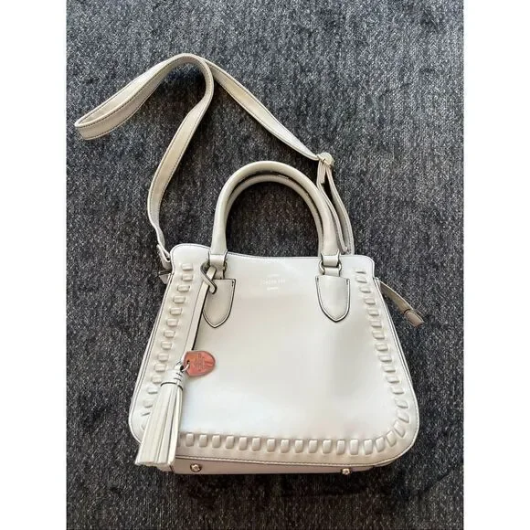 London Fog Leather Handbag with Tassel