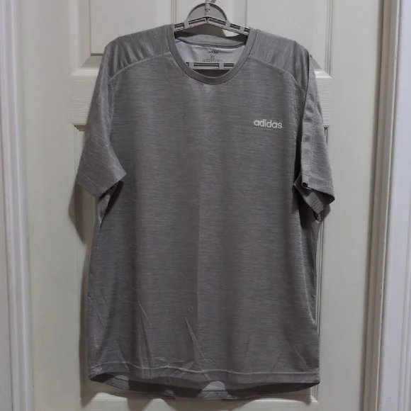 adidas Climalite Men's Gray Short Sleeve Athletic Shirt Size XL