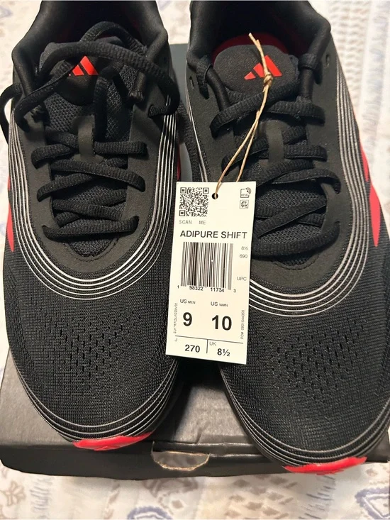 adidas Black Sneakers with Red Accent Logos