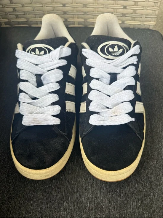 adidas Black and White Suede Low-Top Sneakers