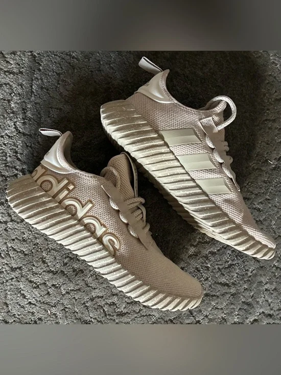 Adidas Beige Athletic Sneakers with Cream Accents