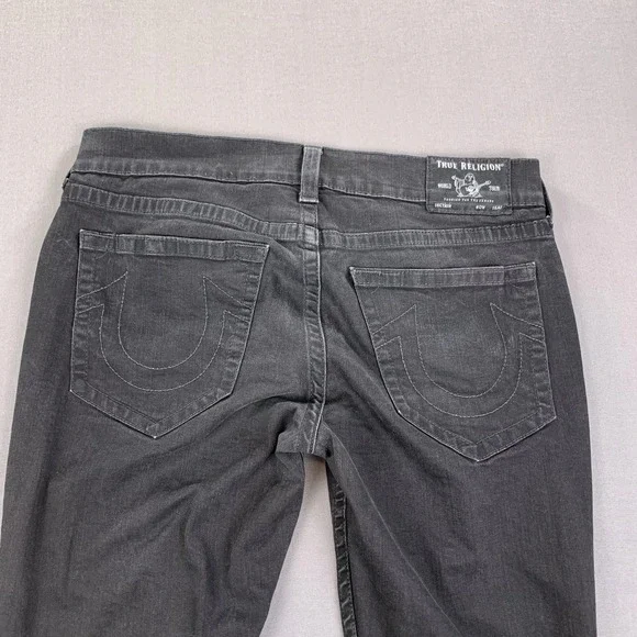 True Religion Geno‎ Jeans Mens 38x34 Black Relaxed Slim Straight Rinse Denim