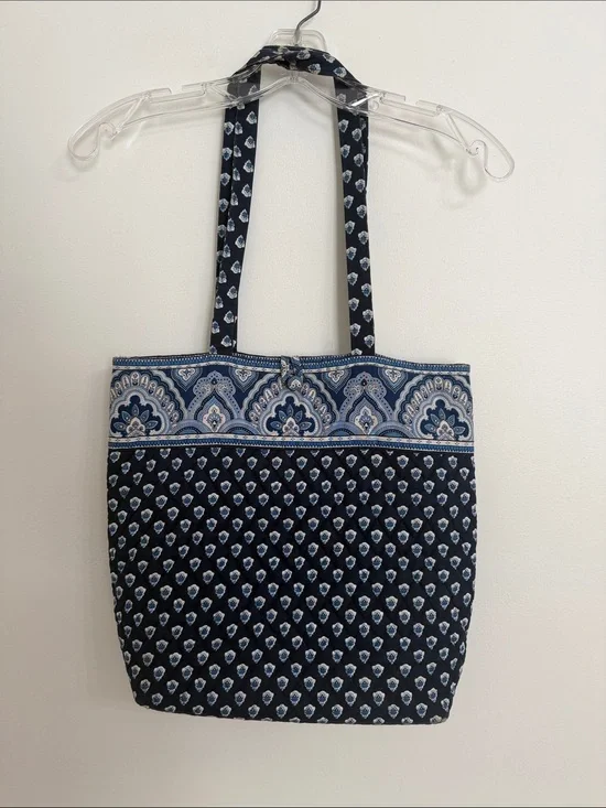 Vera Bradley Navy and Light Blue Paisley Quilted Tote