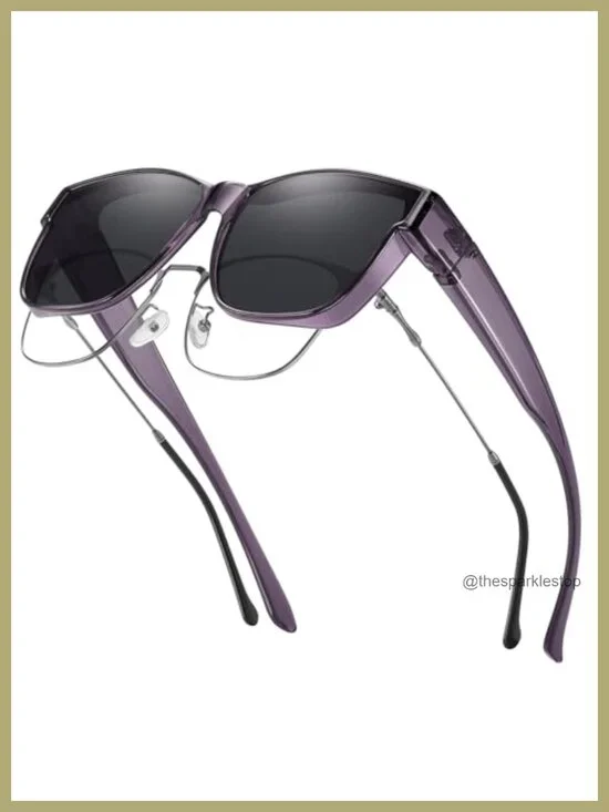 Polarized Sunglasses Fit Over Glasses - UV400 Protection Oversized Square Shades