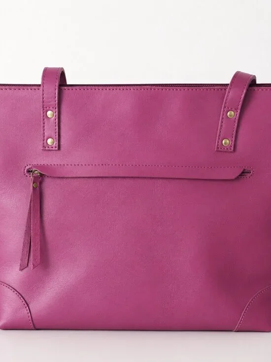 NWT Pink Genuine Leather Tote Bag Crossbody Purse Shoulder bag Removable Strap