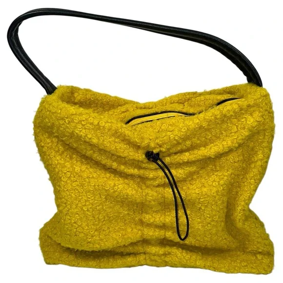 HTF Staud Felix Faux Sherpa Tote Mustard Yellow 220000‎