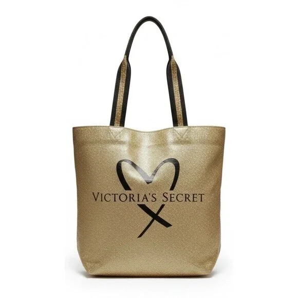 Victoria’s Secret 2017 Fashion Show Gold Glitter Tote Bag Limited Edition Large