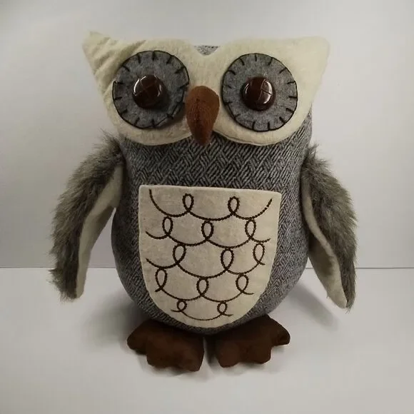 Kohl's Plush Owl Weighted Brown Autumn 10.5