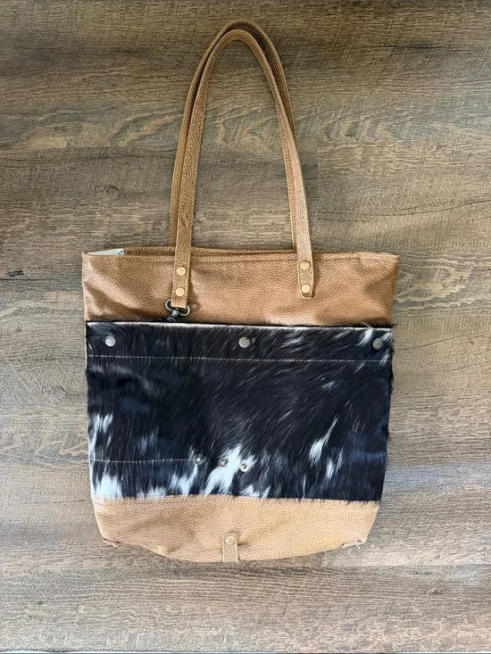 Myra Bag Cocoa Leather & Hair On Tote Bag