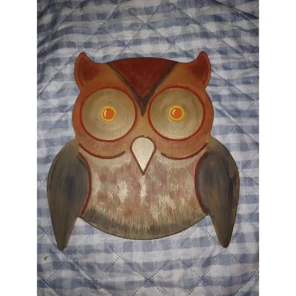 Owl Wood Hand Painted‎ Plaque 11