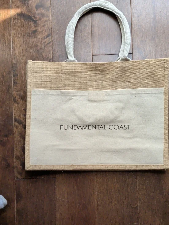 Fundamental Coast Neutral Canvas & Jute Tote Bag‎