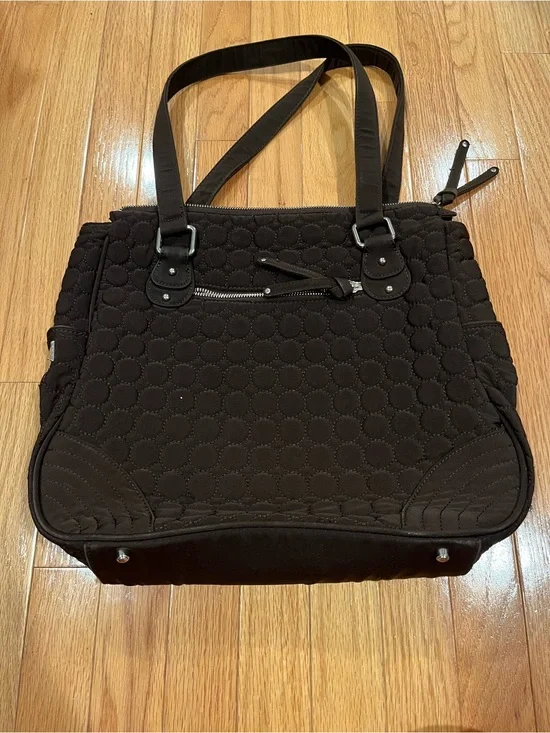Vera Bradley Quilted Black Tote Bag with Double Straps
