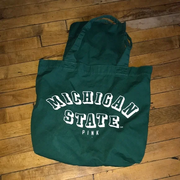 Michigan State Green Canvas‎ Tote by PINK