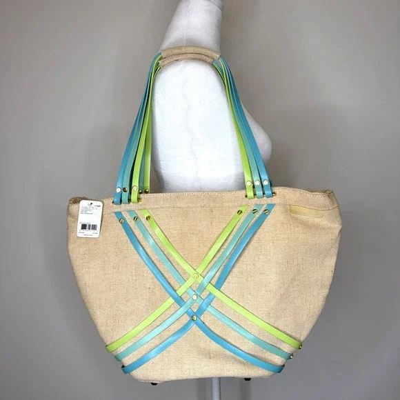 NEW Crocs Huarache Tote Bag‎ Large Strappy Blue Summer Vacation Resort Cruise