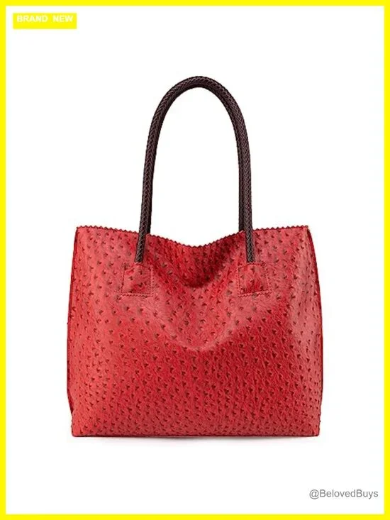 Large Vegan Leather Tote Bag with Zipper Shoulder Handbag