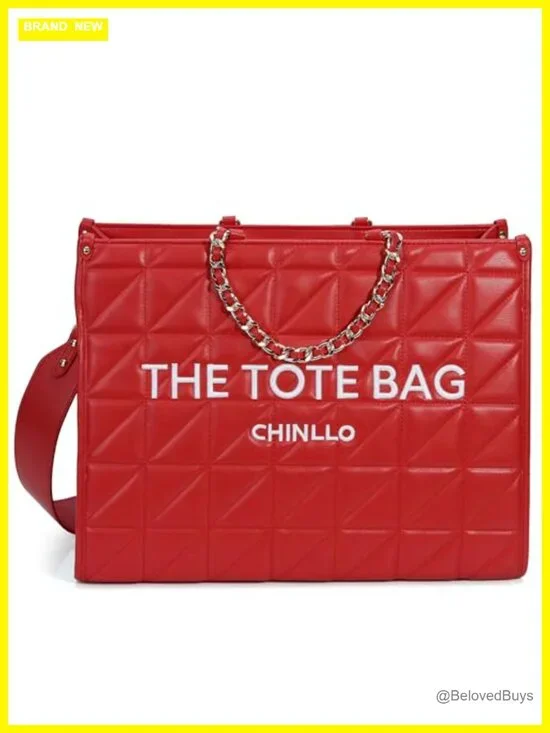 Quilted Hobo Tote Bag with Detachable Shoulder Strap - Faux Leather Handbag