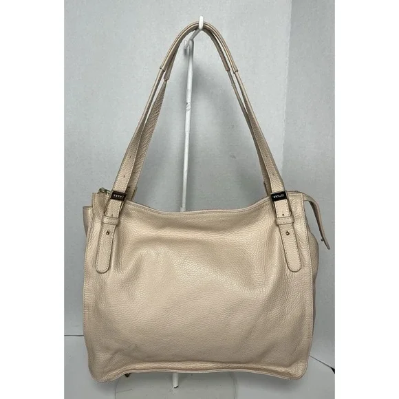 Innue Leather Double Handle‎ Tote Shoulder Bag Satchel Nude Pink Made in Italy