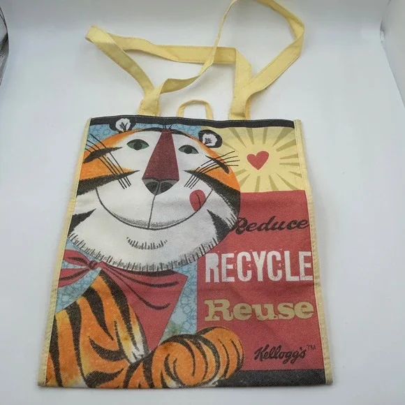 Kellogg's Tony‎ the Tiger Tote Bag Unisex OS Yellow Recycle Reuse Cereal 2010