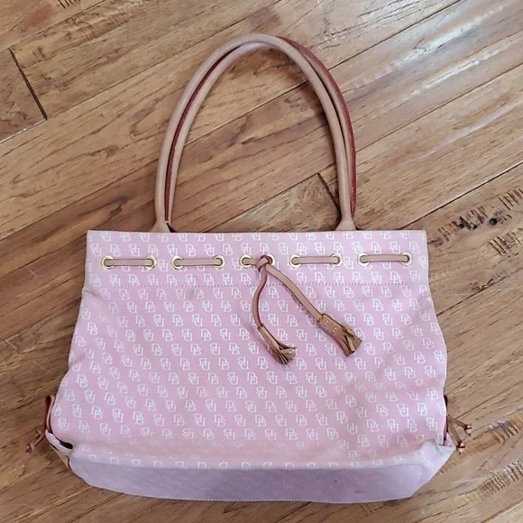 Dooney & Bourke pink monogram medium size tote bag