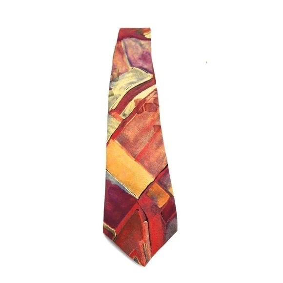 Mens Tie Hardy Amies Abstract Bright COlors 3 3/4