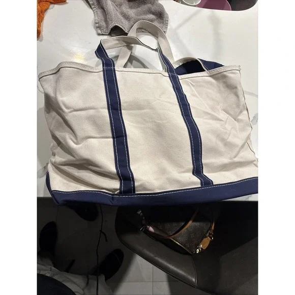 ll bean tote large zip Navy Blue