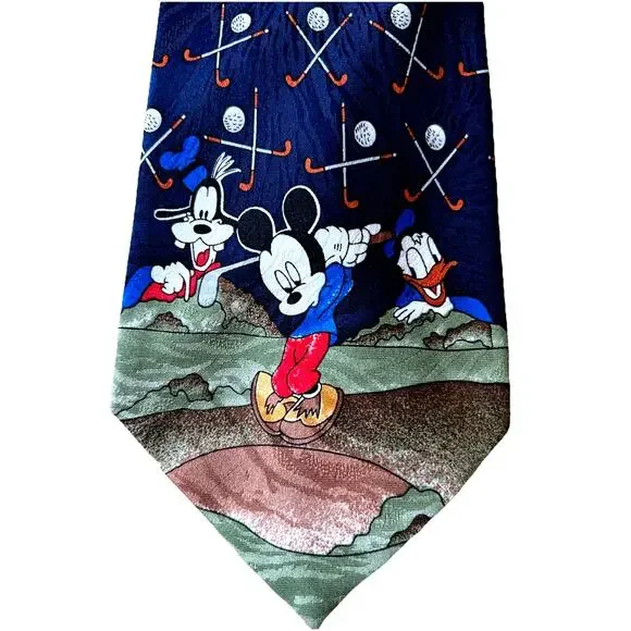 Men’s Tie Disney Golf Mickey Unlimited Goofy Donald Duck Golfing Balancine Inc