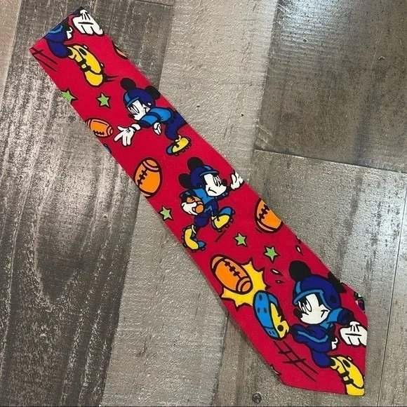 Mickey Mouse Football Silk Necktie