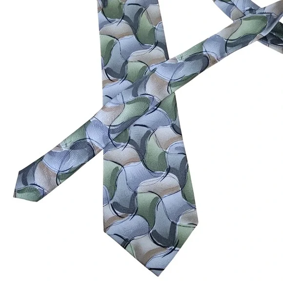 J Garcia Mens‎ Abstract Swirl Silk Necktie Collection Fifty Three
