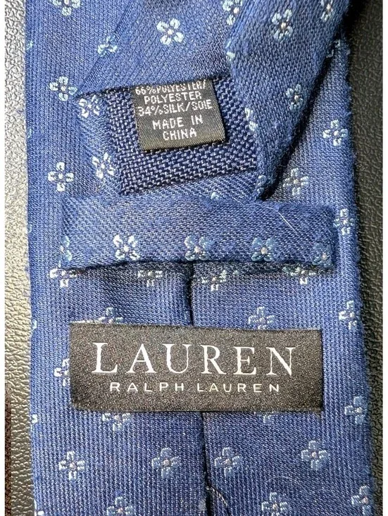 Lauren Ralph Lauren Silk Blend Tie Blue Flowers